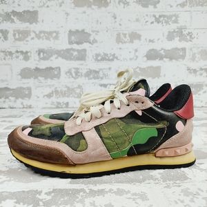 Valentino Multicolor Rockrunner Camouflage Laminated Sneaker M171